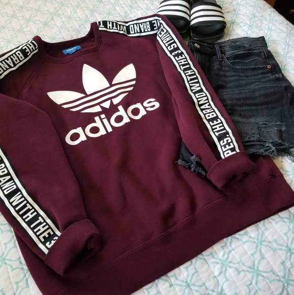 Maroon Adidas Crewneck Sweatshirt - Picture 3 of 10